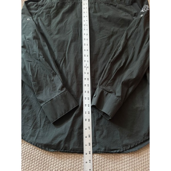 Ecko Unltd Mens Button Down Shirt Short Sleeve Utility Basic‎ Drill Black Size L - Picture 10 of 10